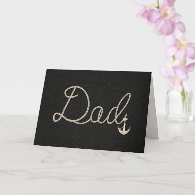 Rope design with anchor Dad's Birthday Card (Orchid)