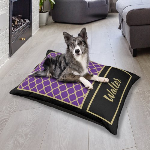 Rope Design with Monogram Purple Pet Bed