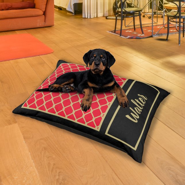 Rope Design with Monogram Red Pet Bed (Creator Uploaded)