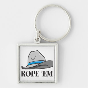 Rope 'em cowboy gear keychain