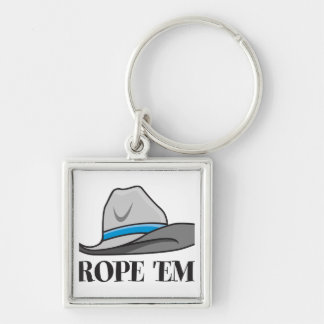 Rope 'em cowboy gear keychain