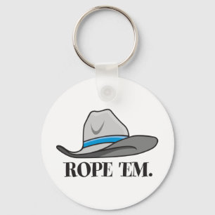Rope 'em cowboy gear keychain