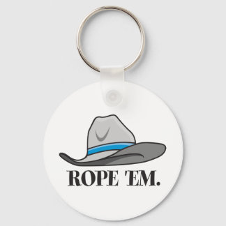 Rope 'em cowboy gear keychain