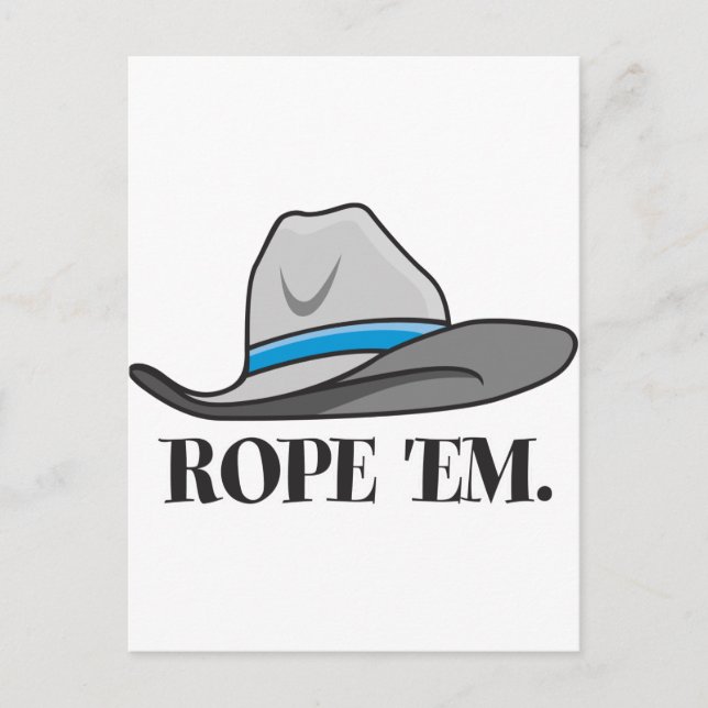Rope 'em cowboy gear postcard (Front)