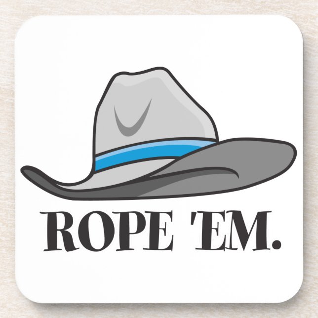 Rope 'Em Western Rodeo Drink Coaster (Front)