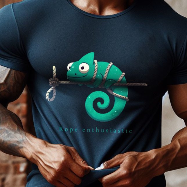 Rope enthusiastic chameleon T-Shirt (Rope enthusiastic cute funny illustration of chameleon in ropes)