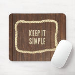 Rope Frame On Teak Wood With Quote Mouse Pad