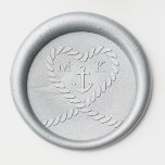 Rope Heart Anchor Monogram Wedding Wax Seal Stamp<br><div class="desc">Rope heart with anchor and monogram initials wax seal stamp kit for wedding invitations.</div>