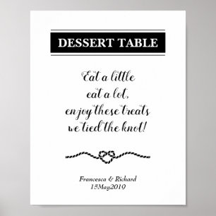 Rope Heart Nautical Wedding Dessert Table Sign