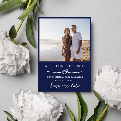 Rope Heart Tying the Knot Nautical Save The Date