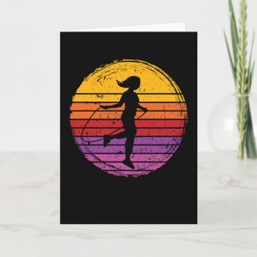 Rope Jump Hopping Sport Sping Sunset Vintage Card