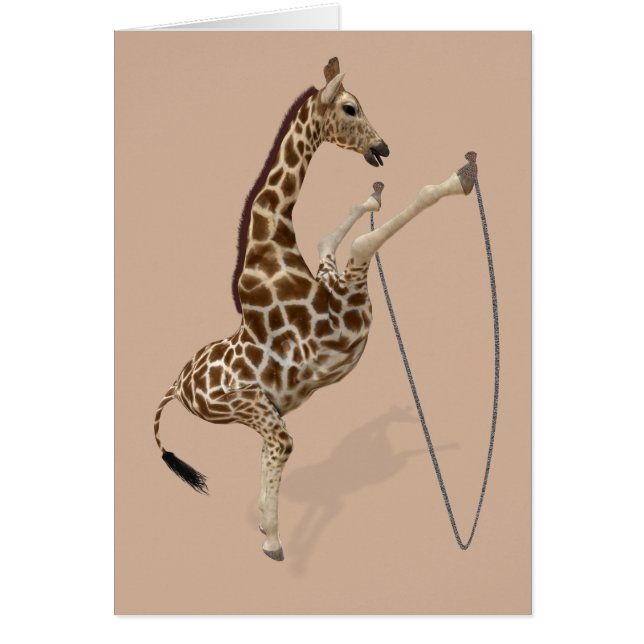 Rope Jumping Giraffe Athlete Cards (Front)
