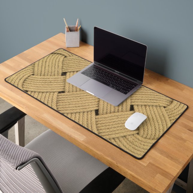 Rope Knot, Ocean Plait Nautical Photo Print Desk Mat (Office 2)