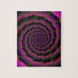 Rope Spiral in Purple Red and Green Jigsaw Puzzle