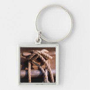 Rope Tied To A Boat Tie Keychain