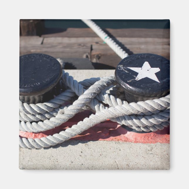 Rope Tied To Two Bollards Magnet (Front)