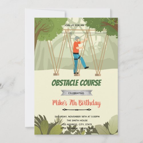 Rope walking obstacle course invitation