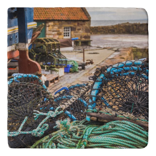 Ropes And Lobster Pots | Pittenweem, Scotland Trivet (Front)