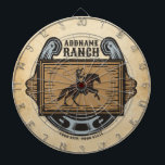 Roping Cowboy ADD NAME Western Family Horse Ranch Dart Board<br><div class="desc">Roping Rodeo Cowboy ADD NAME Western Family Horse Ranch -  Customize with your Name or Custom Text!  *Expanded License PO 8/28/23*</div>