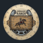 Roping Cowboy ADD NAME Western Family Horse Ranch Dart Board<br><div class="desc">Roping Rodeo Cowboy ADD NAME Western Family Horse Ranch -  Customize with your Name or Custom Text!  *Expanded License PO 8/28/23*</div>
