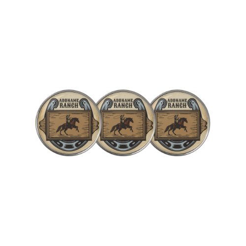 Roping Cowboy ADD NAME Western Family Horse Ranch Golf Ball Marker