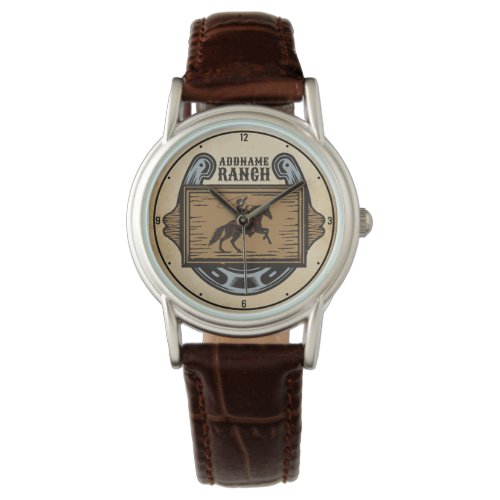 Roping Cowboy ADD NAME Western Family Horse Ranch Watch