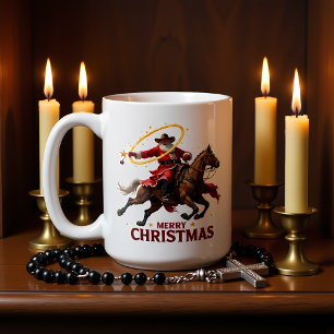 Roping Cowboy Christmas Rider Coffee Mug