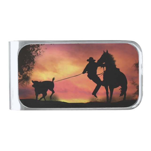 Roping Cowboy Money Clip (Front)