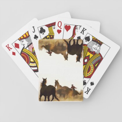 roping cowboy playing cards