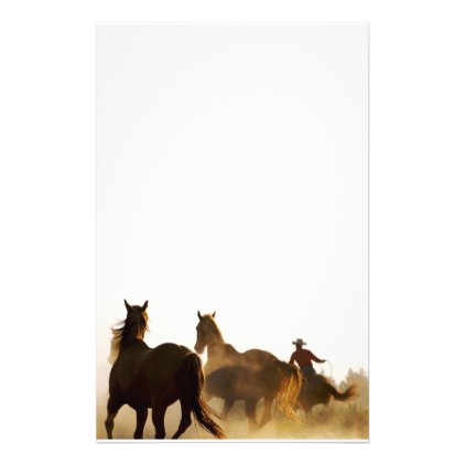 roping cowboy stationary stationery