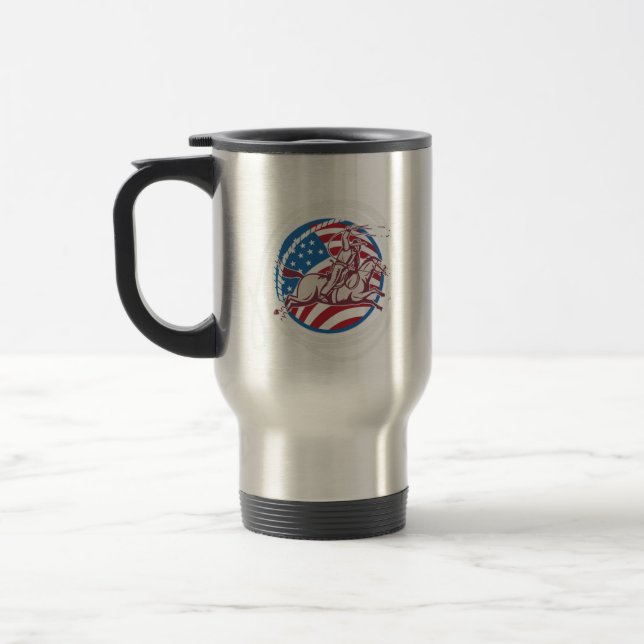 Roping Cowboy Travel Mug (Left)