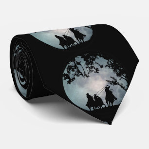Roping Cowboys Big Full Moon Country Western Neck Tie