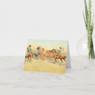 Roping Horses by Maynard Dixon Thank You Card