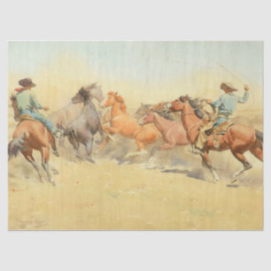 Roping Horses by Maynard Dixon Tissue Paper