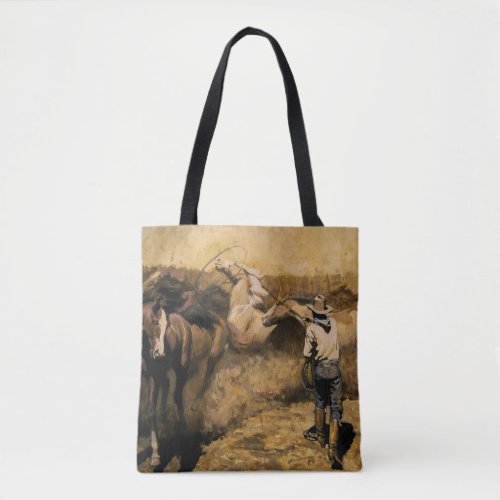 Roping Palomino Western Art by Maynard Dixon Tote Bag