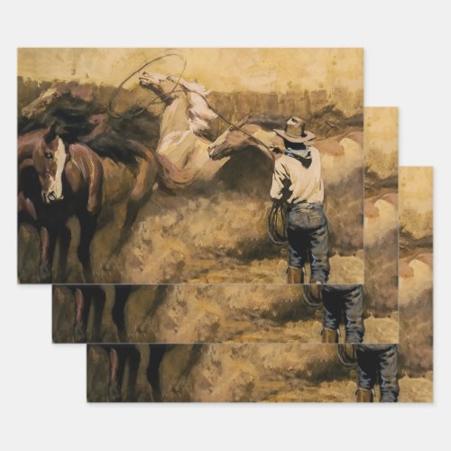 Roping Palomino Western Art by Maynard Dixon Wrapping Paper Sheets