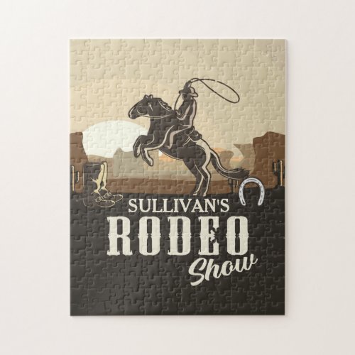 Roping Roundup Cowboy Rodeo Show Personalized Jigsaw Puzzle
