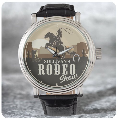 Roping Roundup Cowboy Rodeo Show Personalized Watch