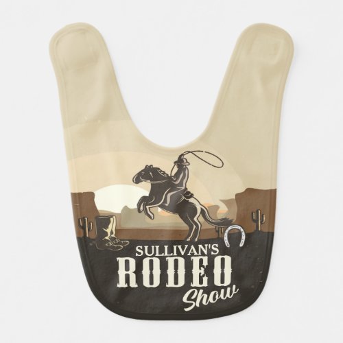 Roping Roundup Western Rodeo Show Personalized Baby Bib