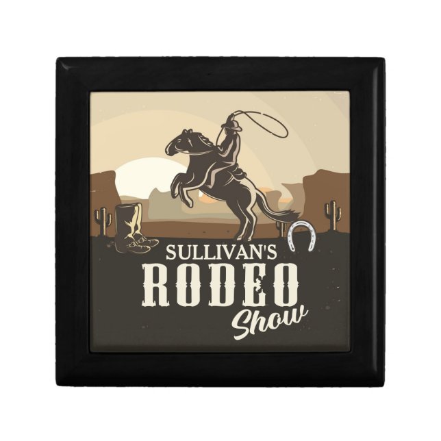 Roping Roundup Western Rodeo Show Personalized Gift Box (Front)