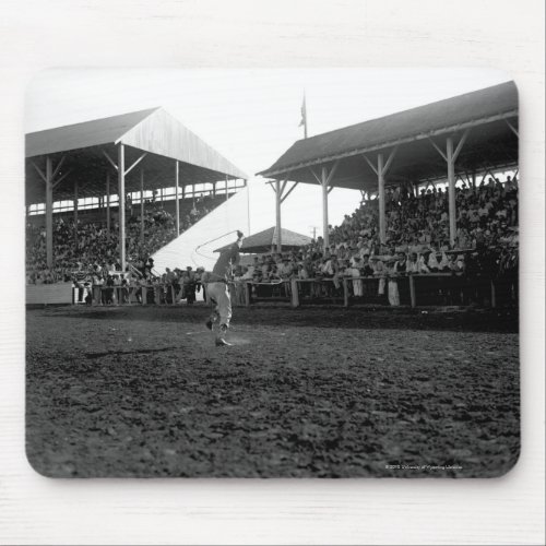 Roping tricks at a rodeo mouse pad