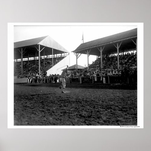 Roping tricks at a rodeo poster