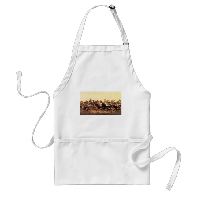 Roping Wild Horses by James Walker Adult Apron (Front)