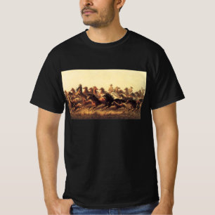 Roping Wild Horses by James Walker T-Shirt