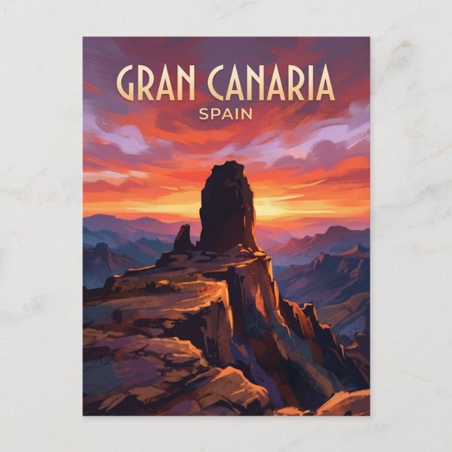 Roque Nublo Spain Postcard (Front)