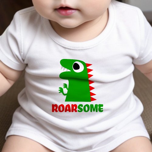 Roresome Cute Dinosaur Baby T_shirt  DP7Art