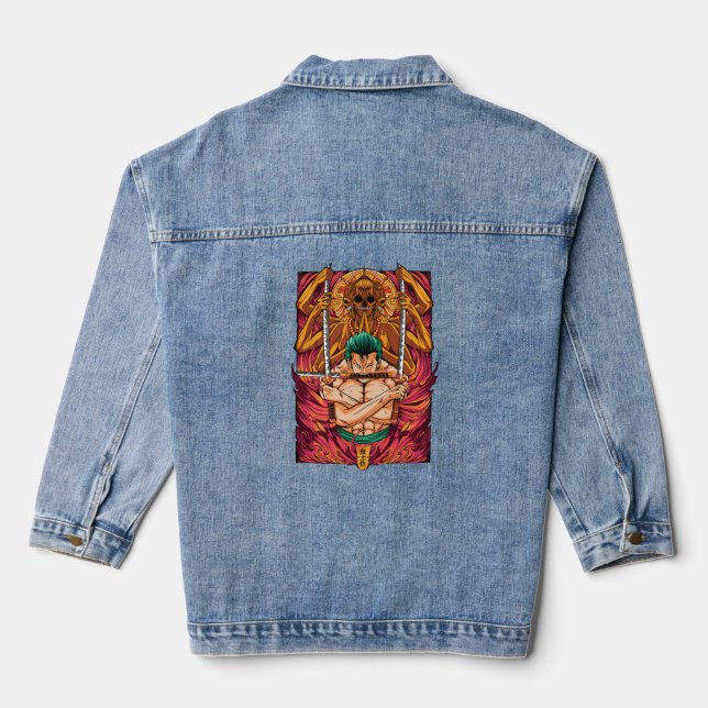 Roronoa Zoro One Piece Denim Jacket (Back)