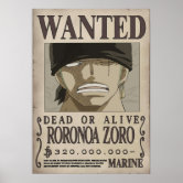 Roronoa Zoro One Piece Zoro Pirate Hunter Bounty Poster Art Print for Sale  by One Piece Bounty Poster