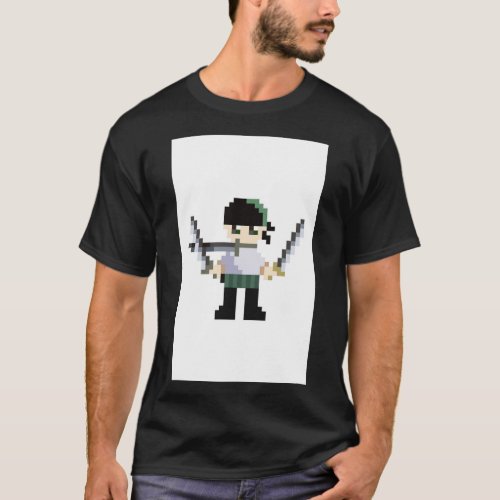 Roronoa Zoro Ver2 Pixel Art  T_Shirt