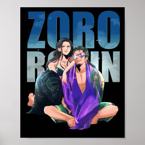 Roronoa Zoro x Nico Robin One Piece Poster